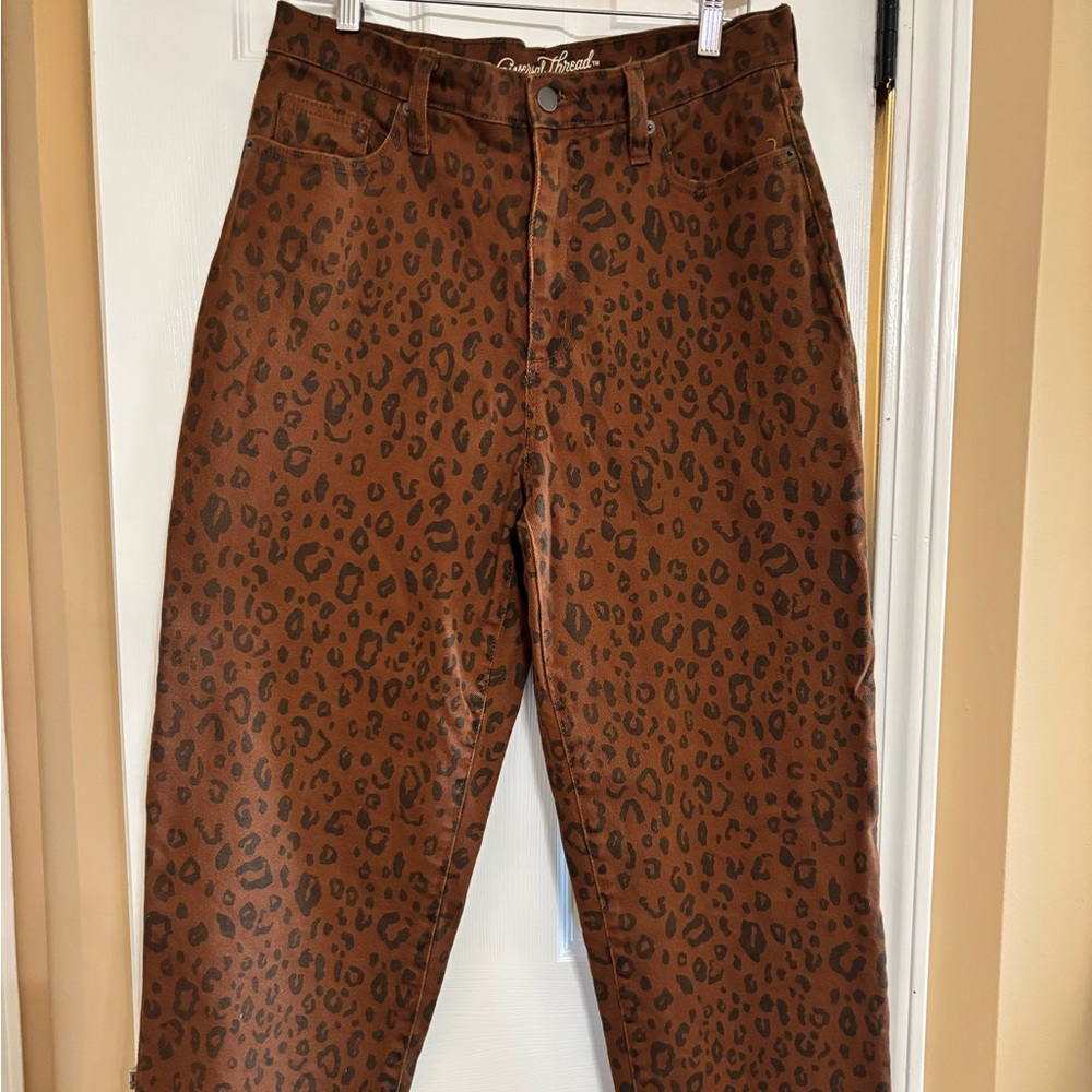 Universal Thread Animal Print Tan Pants